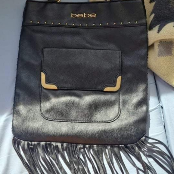 BEBE Black Fringe Shoulder Bag - Picture 13 of 13